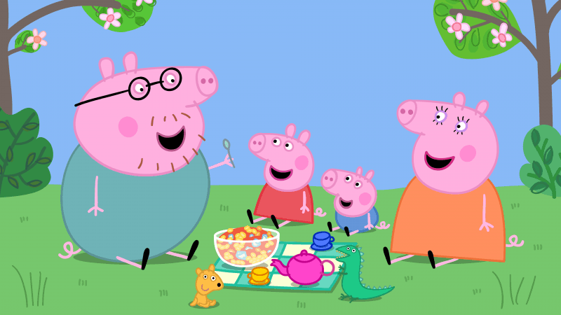 Peppa Pig family Cartoon Wallpaper