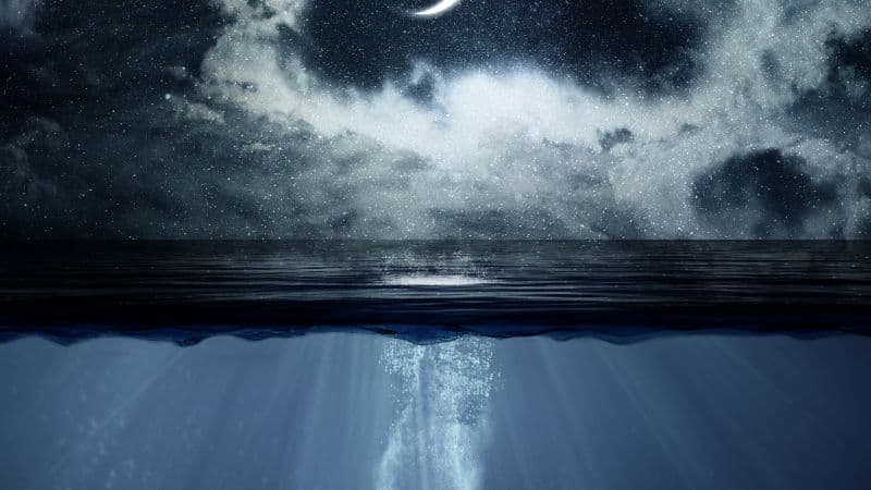 Underwater Crescent Moon Wallpaper