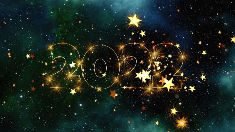 2022 New Year Glowing Stars Wallpaper