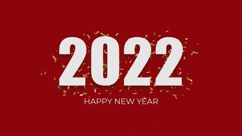 2022 New Year Red background Wallpaper