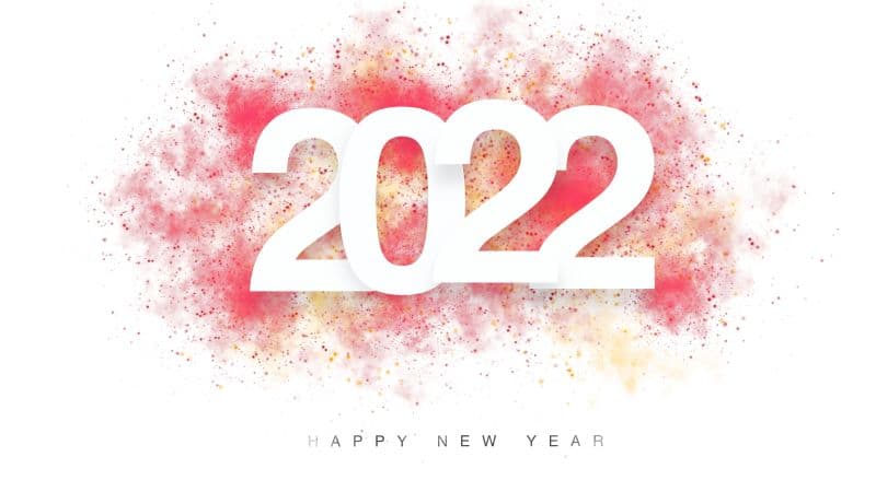 2022 New Year White background Wallpaper