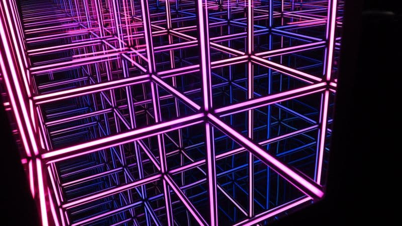 Purple Lines Light show Wallpaper