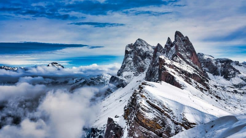 Seceda Mountain Winter Wallpaper