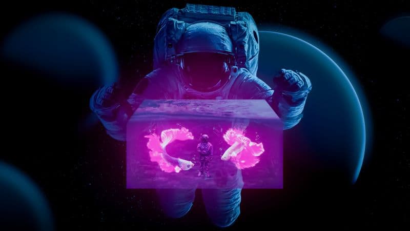 Astronaut Water cube Wallpaper