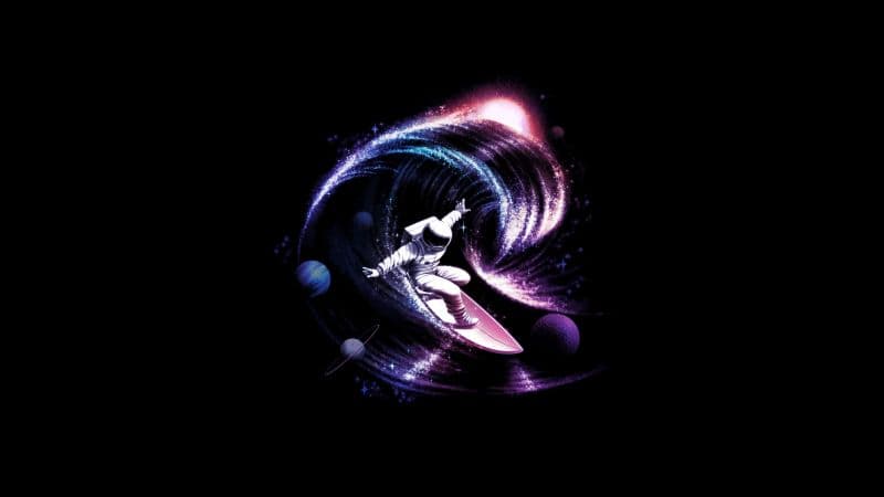 Space surfer Astronaut Wallpaper