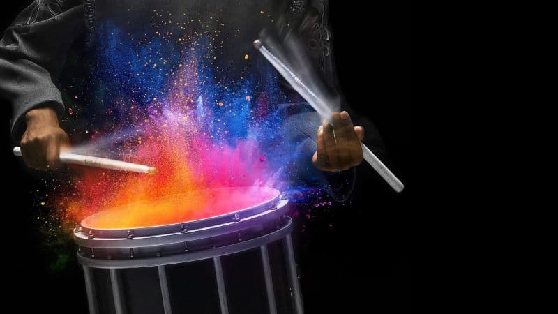 Drum beat Colors splash Wallpaper