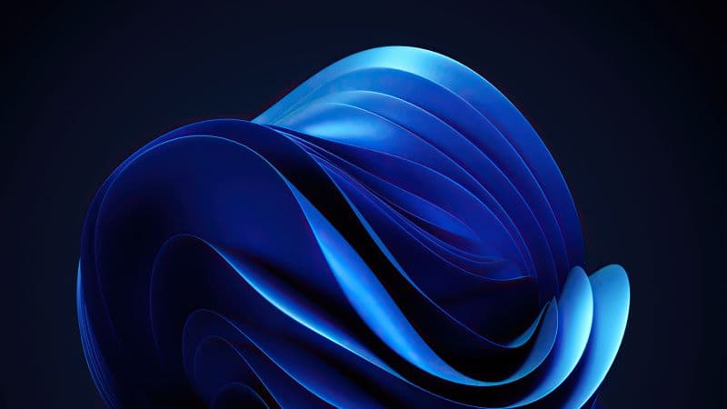 Windows 11 Blue background Dark Theme Wallpaper