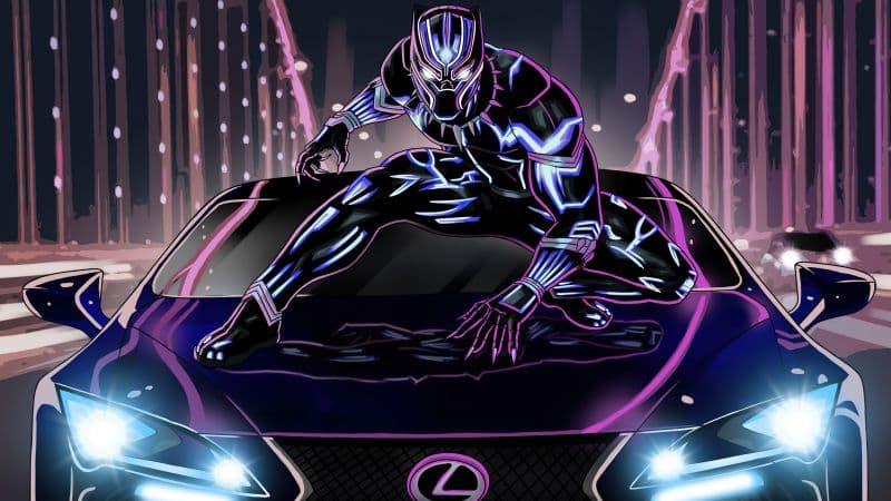 Black Panther Lexus LC 500 Wallpaper