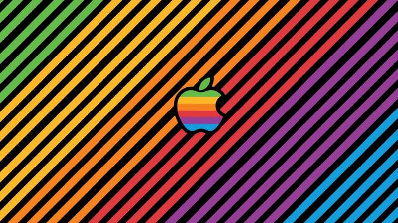 Apple logo Stripes Wallpaper