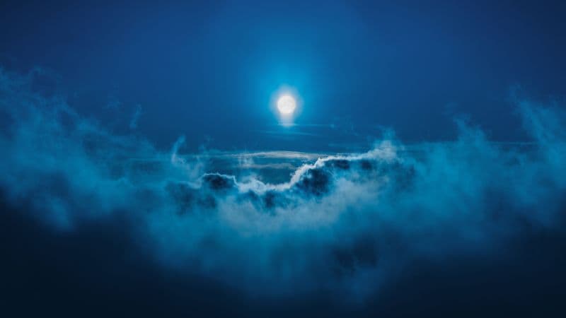 Moon Above clouds Wallpaper