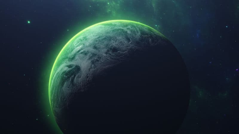 Green planet Orbit Wallpaper