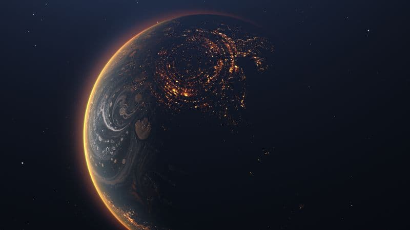 Alien planet Orbit Wallpaper