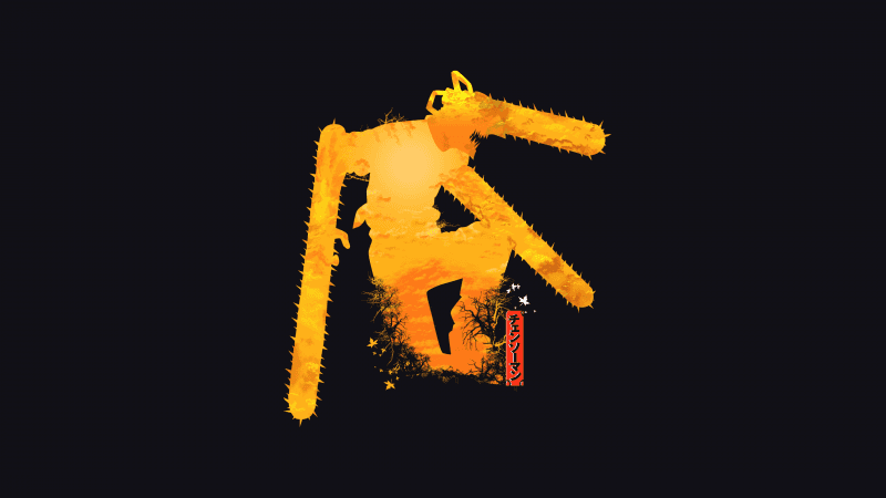 Chainsaw Man Dark background Wallpaper