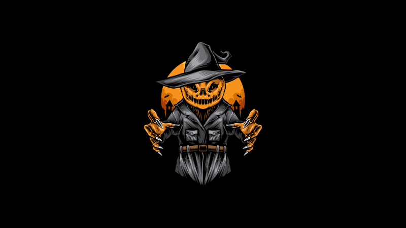 Halloween Pumpkin AMOLED Wallpaper