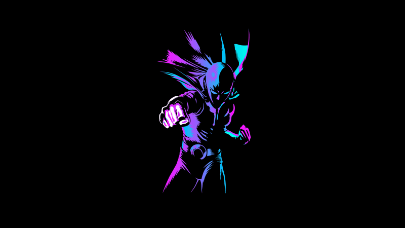 Saitama Neon art Wallpaper
