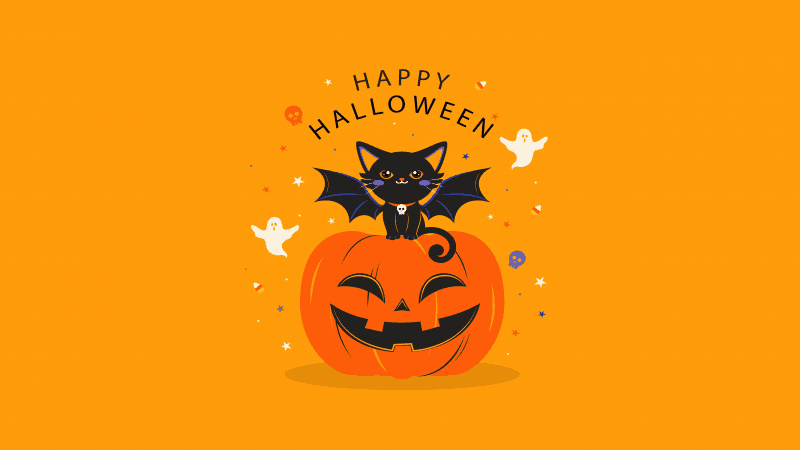 Happy Halloween Yellow aesthetic Wallpaper