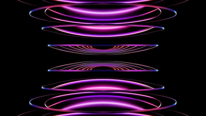 iPad Pro M2 Neon circles Wallpaper