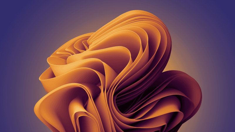 Windows 11 Sunset Orange Dark Mode Wallpaper