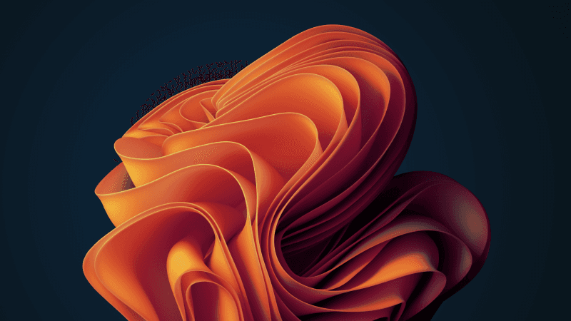 Windows 11 Orange Dark Mode Wallpaper