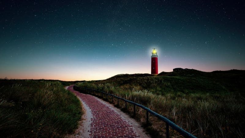 Lighthouse Starry sky Wallpaper