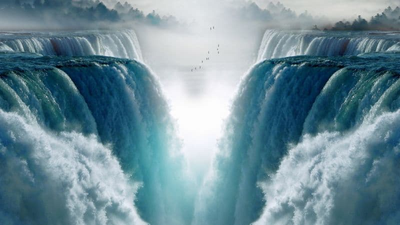 Waterfalls Fog Wallpaper