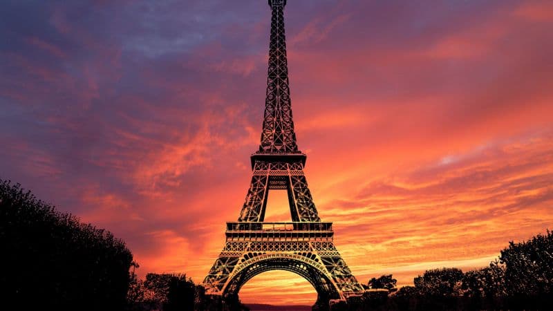 Eiffel Tower Sunset Wallpaper
