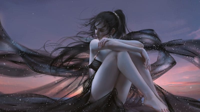 Anime girl Relaxing Wallpaper