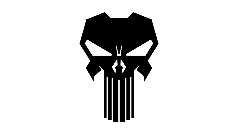 The Punisher logo White background Wallpaper