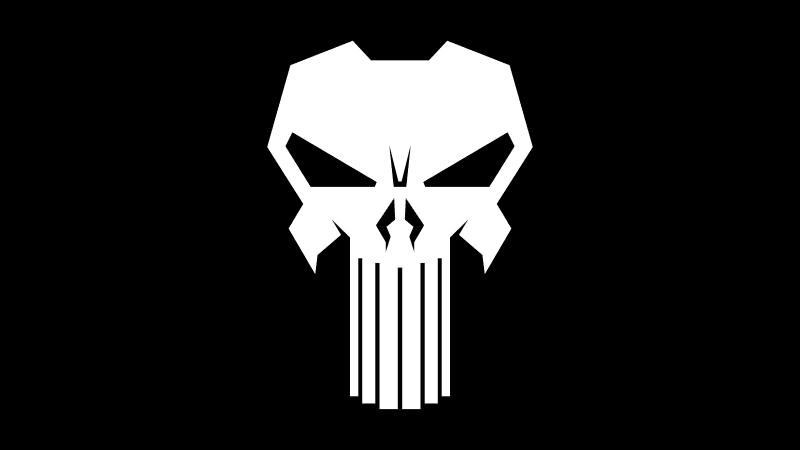 The Punisher logo Black background Wallpaper