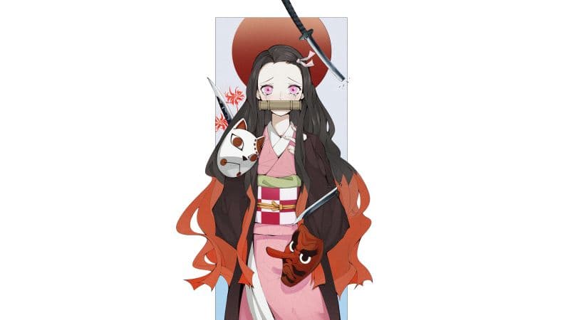 Nezuko Kamado Warding Mask Wallpaper