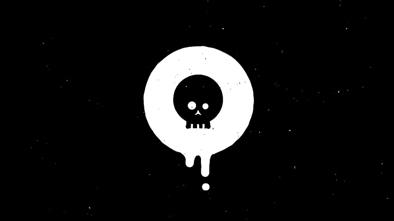 Drippy skull Black abstract Wallpaper