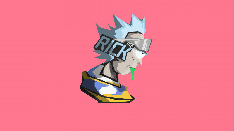 Rick Sanchez Pink background Wallpaper