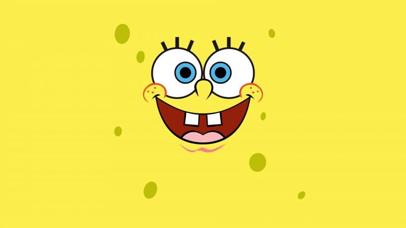 SpongeBob smiley face Yellow background Wallpaper