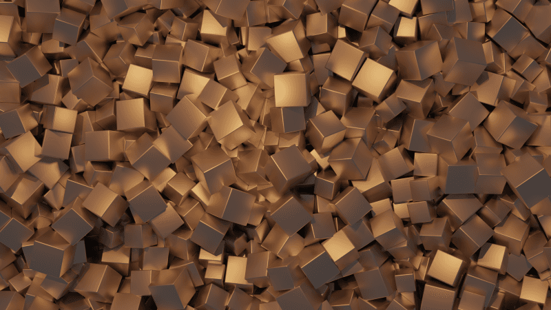 3D cubes Golden background Wallpaper