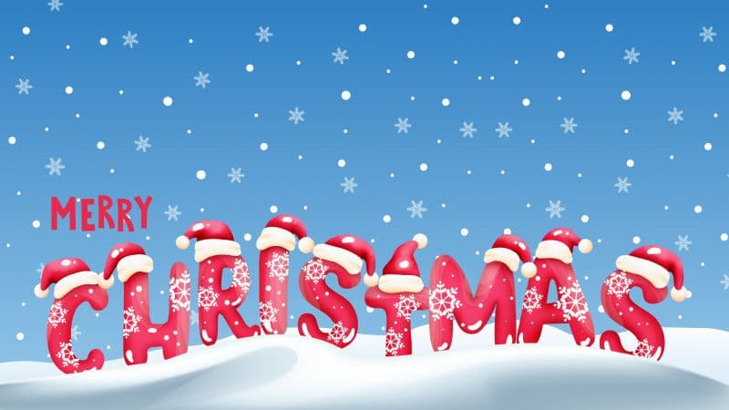Merry Christmas Snowfall Wallpaper