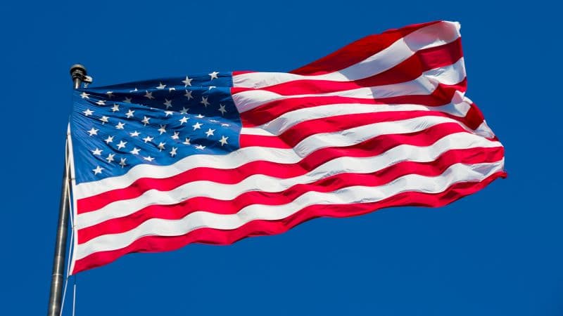 Flag of USA Blue Sky Wallpaper