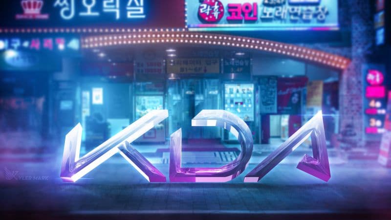 KDA 3D text Wallpaper