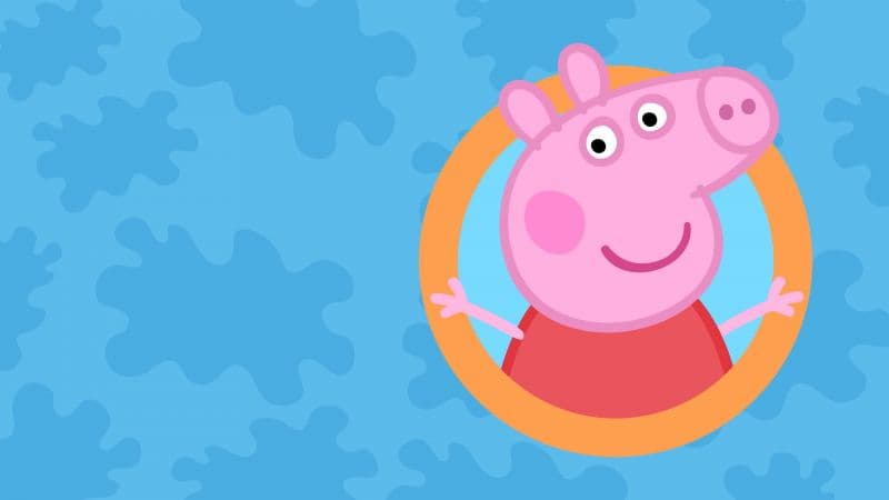 Peppa Pig Blue background Wallpaper