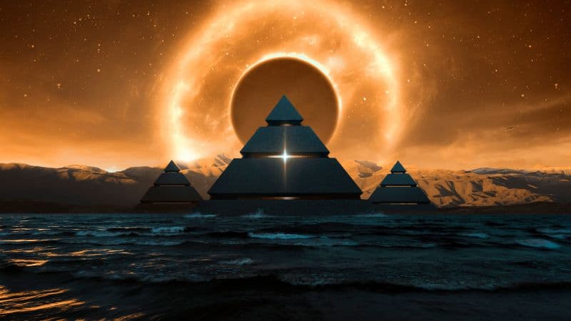 Celestial Pyramids Wallpaper