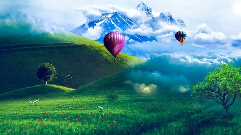 Hot air balloons Scenery Wallpaper