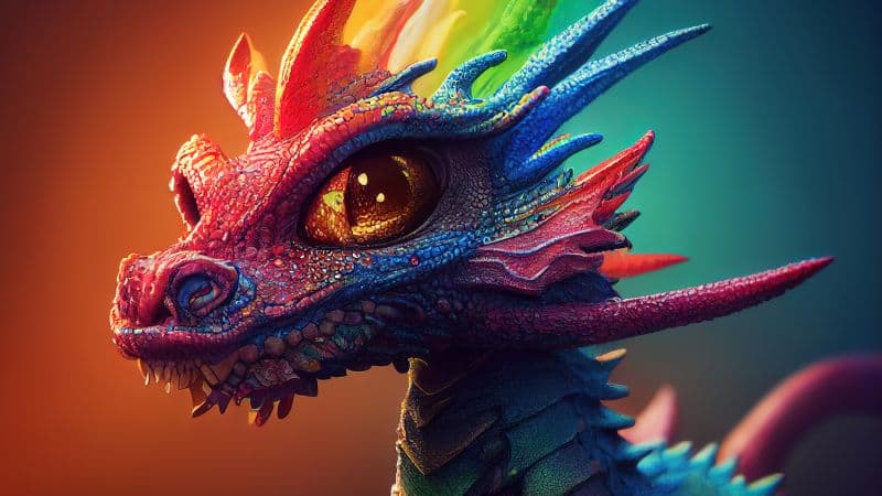 Rainbow dragon Colorful background Wallpaper