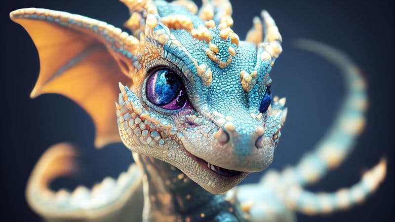 Cute dragon Midjourney Wallpaper