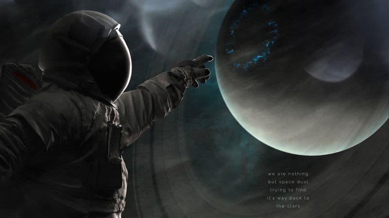 Astronaut Saturn Wallpaper