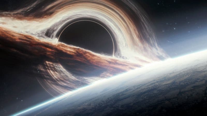 Gargantua black hole Planet Earth Wallpaper