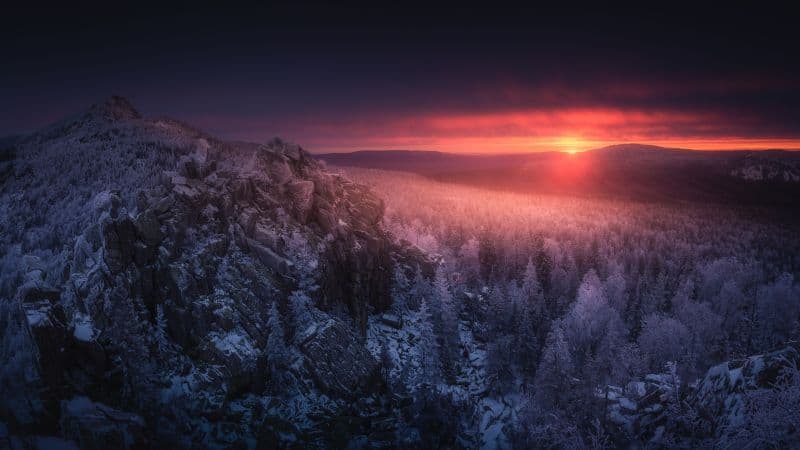 Ural Mountains Sunset Wallpaper