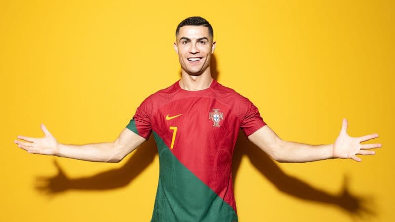 Cristiano Ronaldo Yellow background Wallpaper