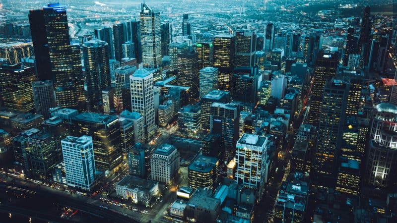 Cityscape Birds eye view Wallpaper