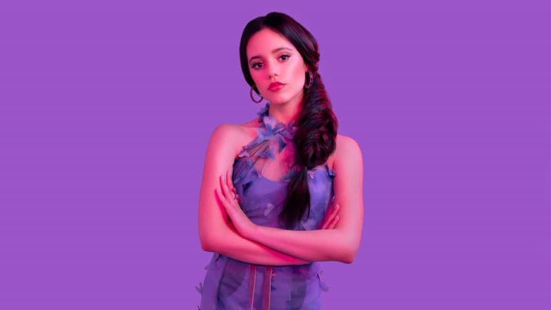 Jenna Ortega Purple Wallpaper