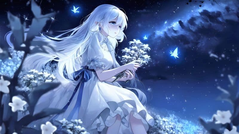 Anime girl Milky Way Wallpaper