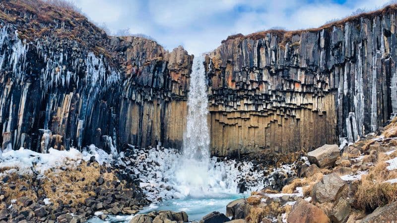 Svartifoss waterfall Svartifoss Trail Wallpaper